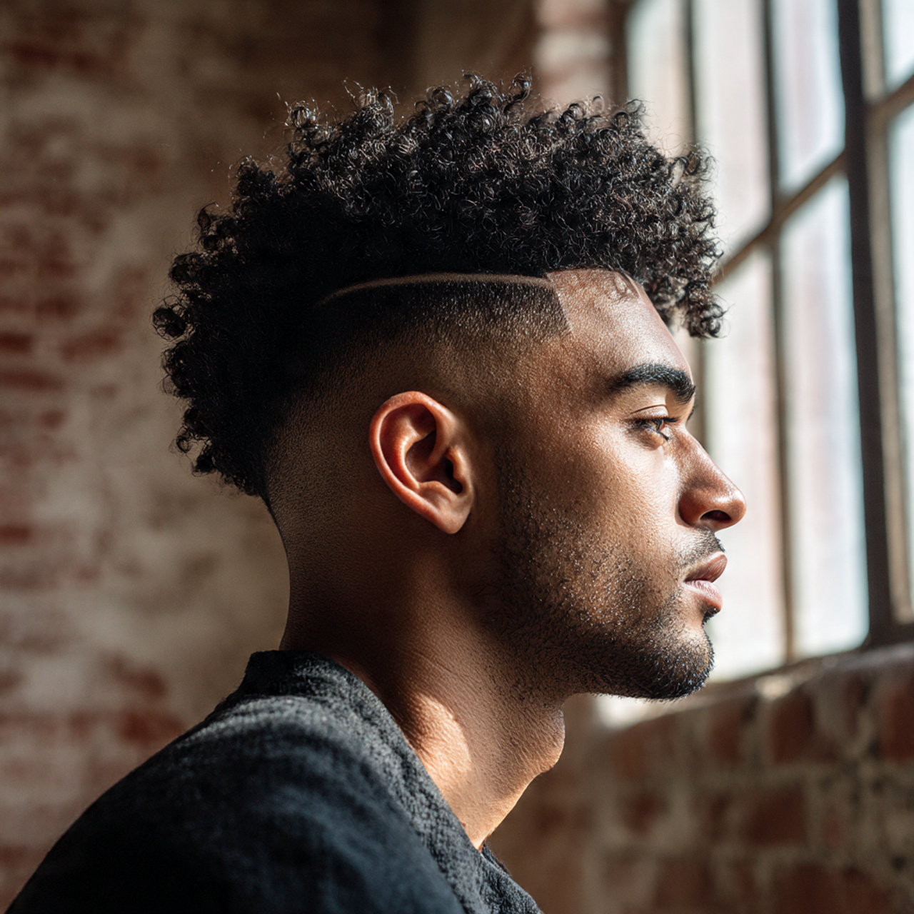 a stylish black man with an afro