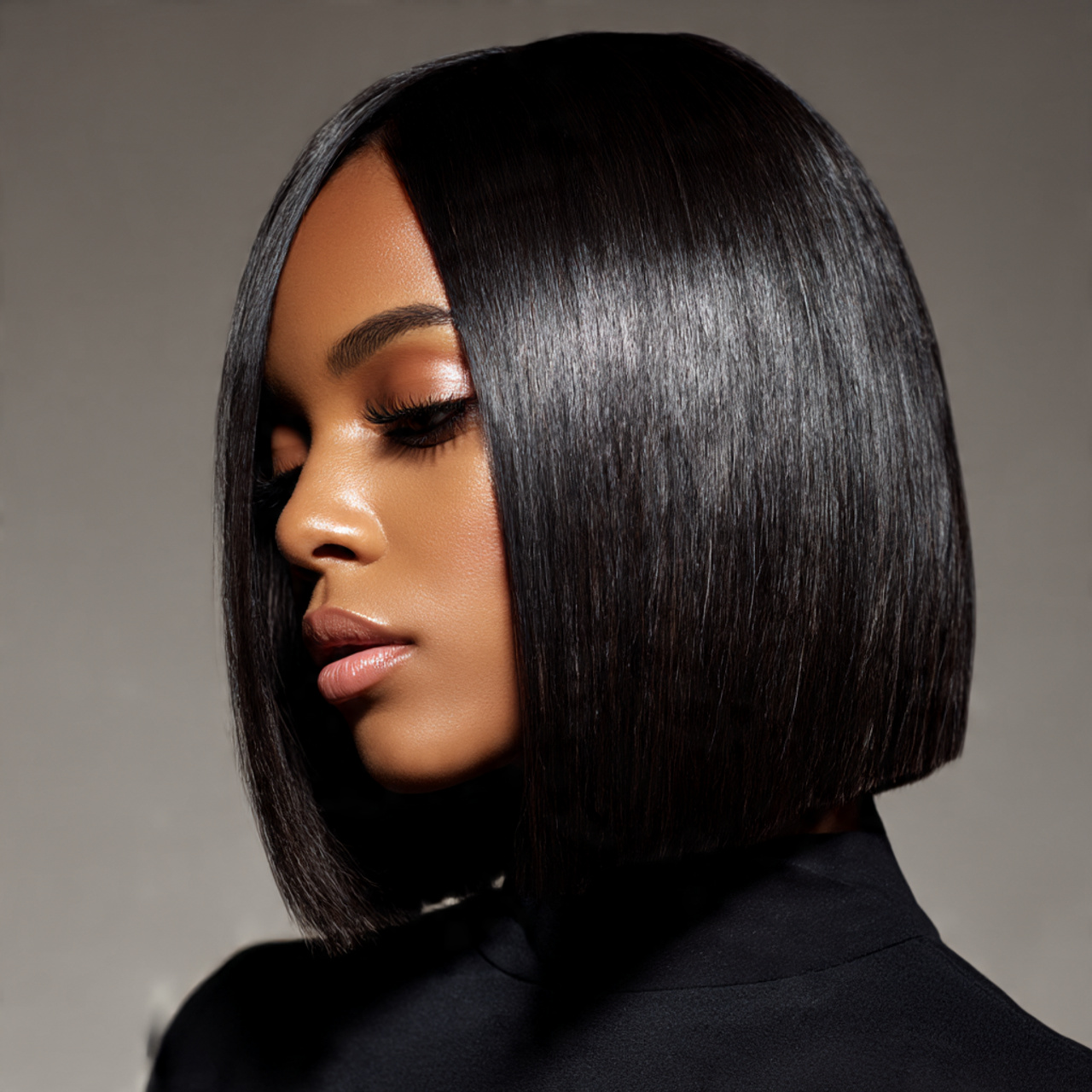 25 Stunning Bob Hairstyles for Black Women: Short, Curly & Sleek Cuts 23 a stylish black woman wearing a perfectly