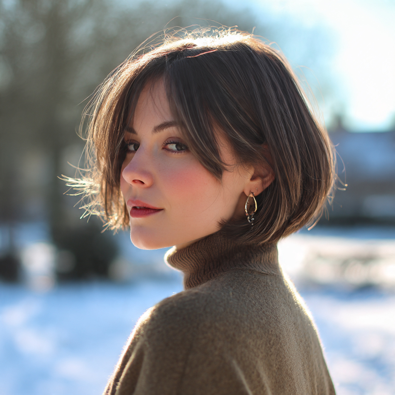a stylish french bob haircut on a