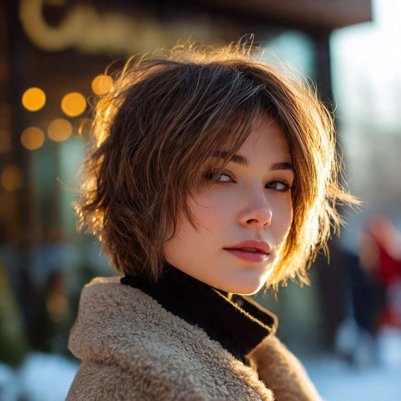 a stylish modern shag haircut on a