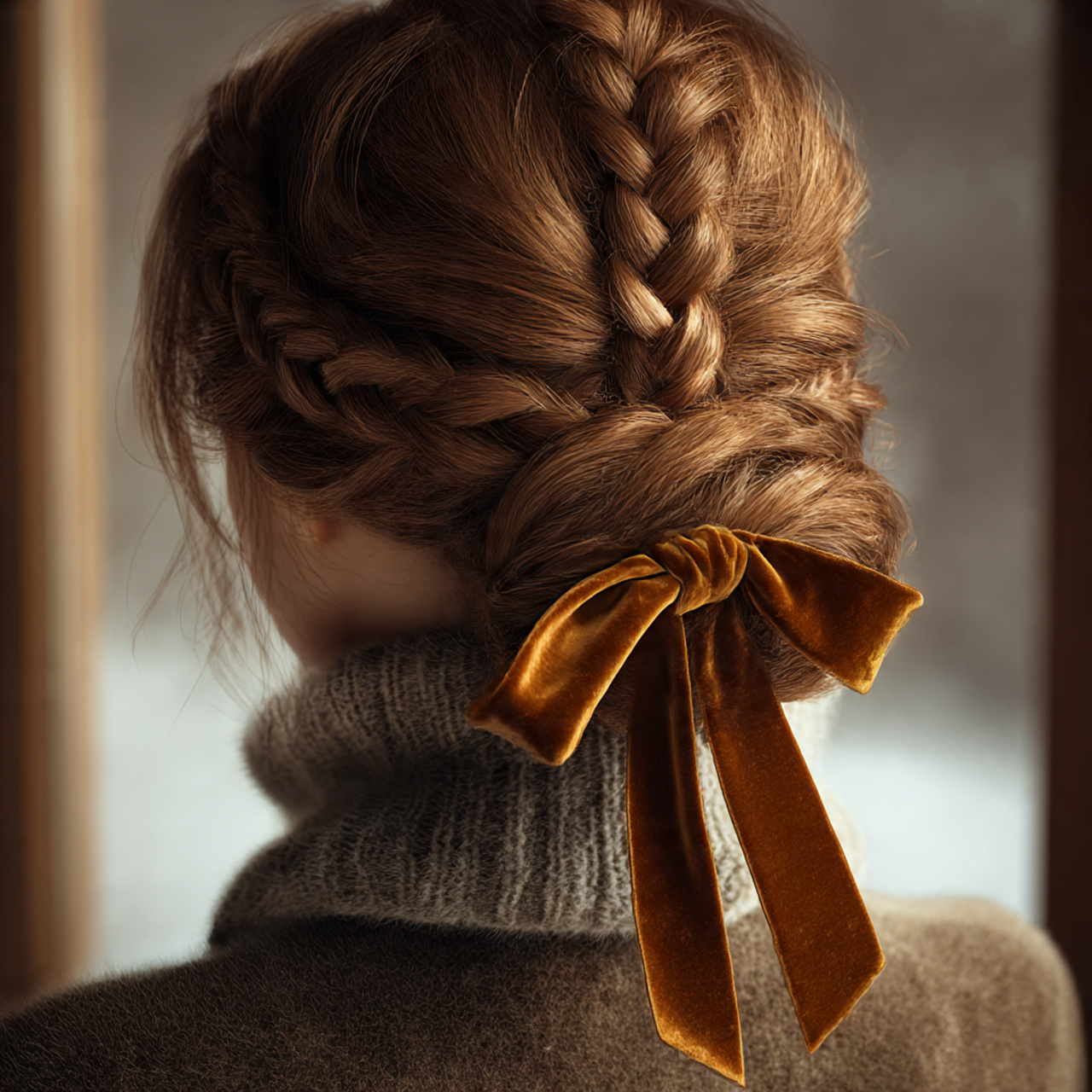 a stylish winter hairstyle featuring a neatly