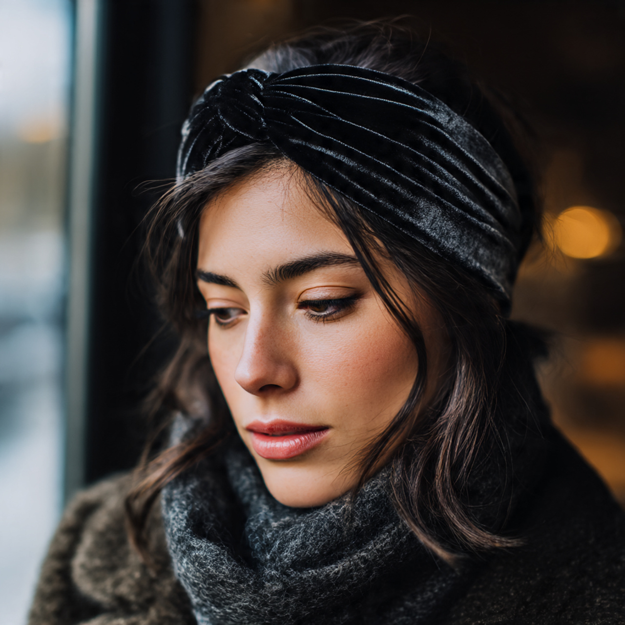 a stylish woman in winter attire wearing