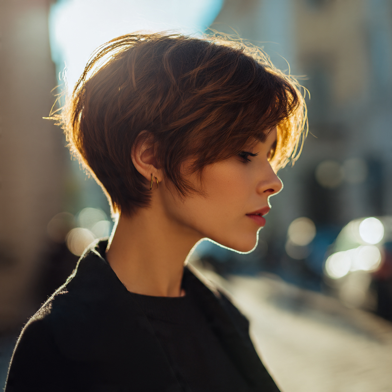 a stylish woman with a disconnected a line