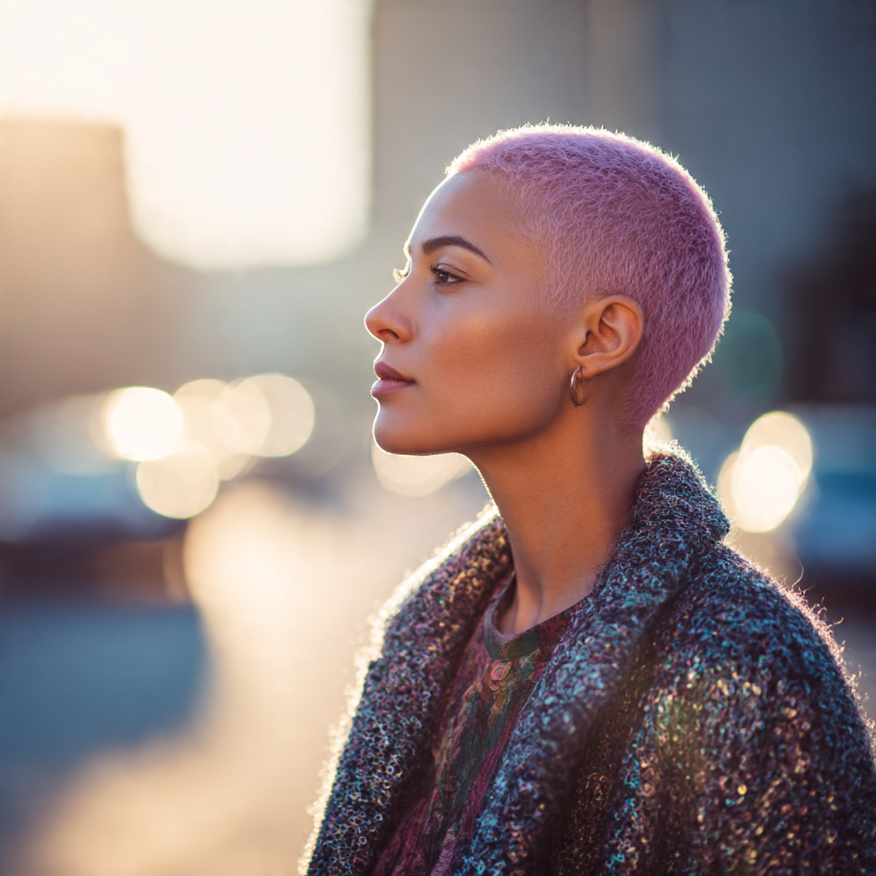 a stylish woman with a freshly dyed