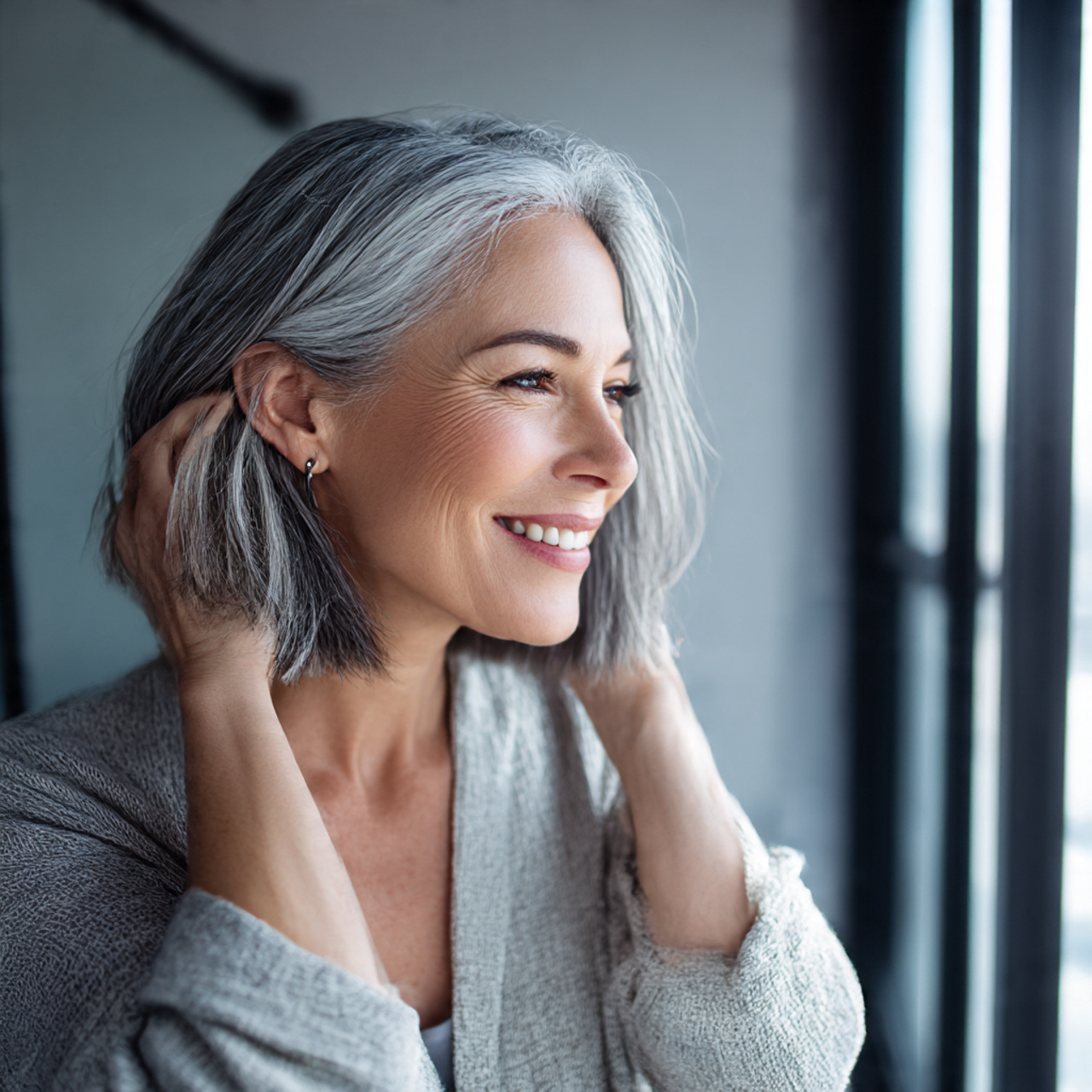 a stylish woman with a perfectly maintained