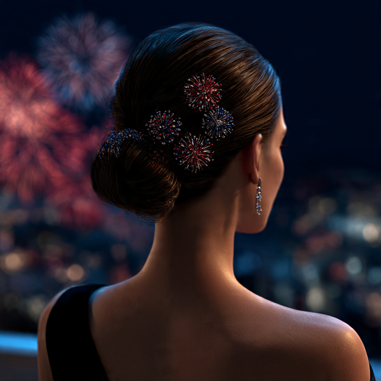 a stylish woman with a sleek low 2