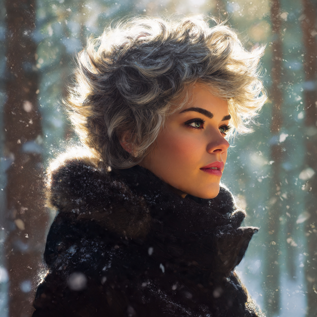 27 Hottest Winter Wolf Cut Ideas & Styles 16 a stylish woman with a voluminous winter