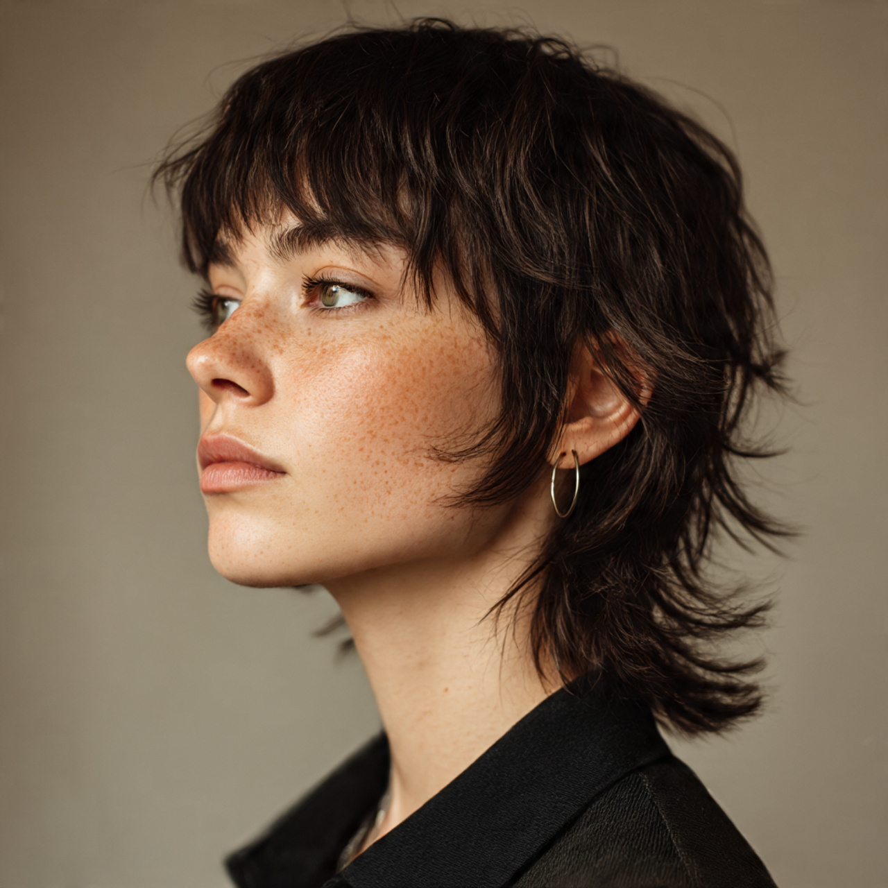 a stylish woman with an asymmetrical wolf