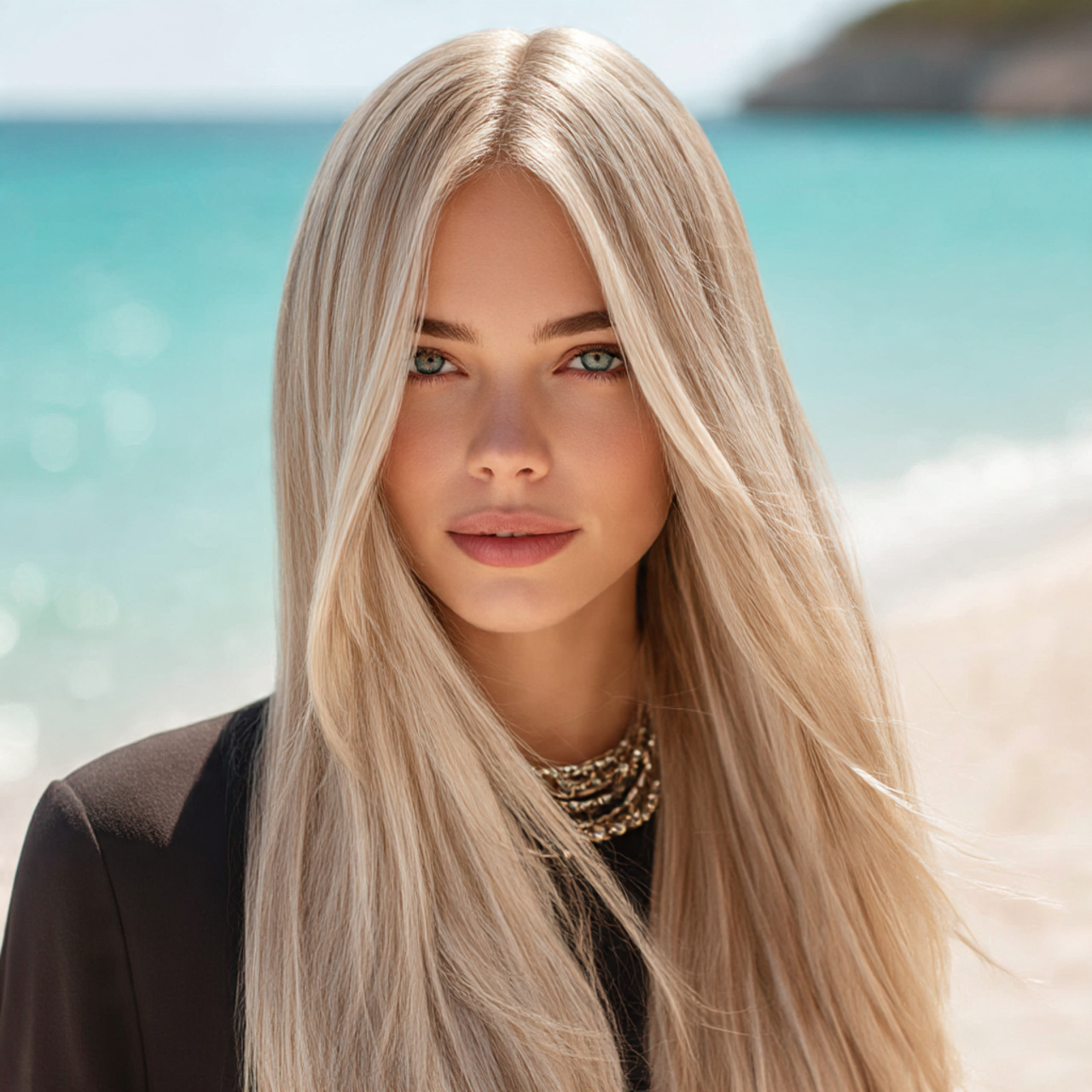 a stylish woman with chantilly blonde hair