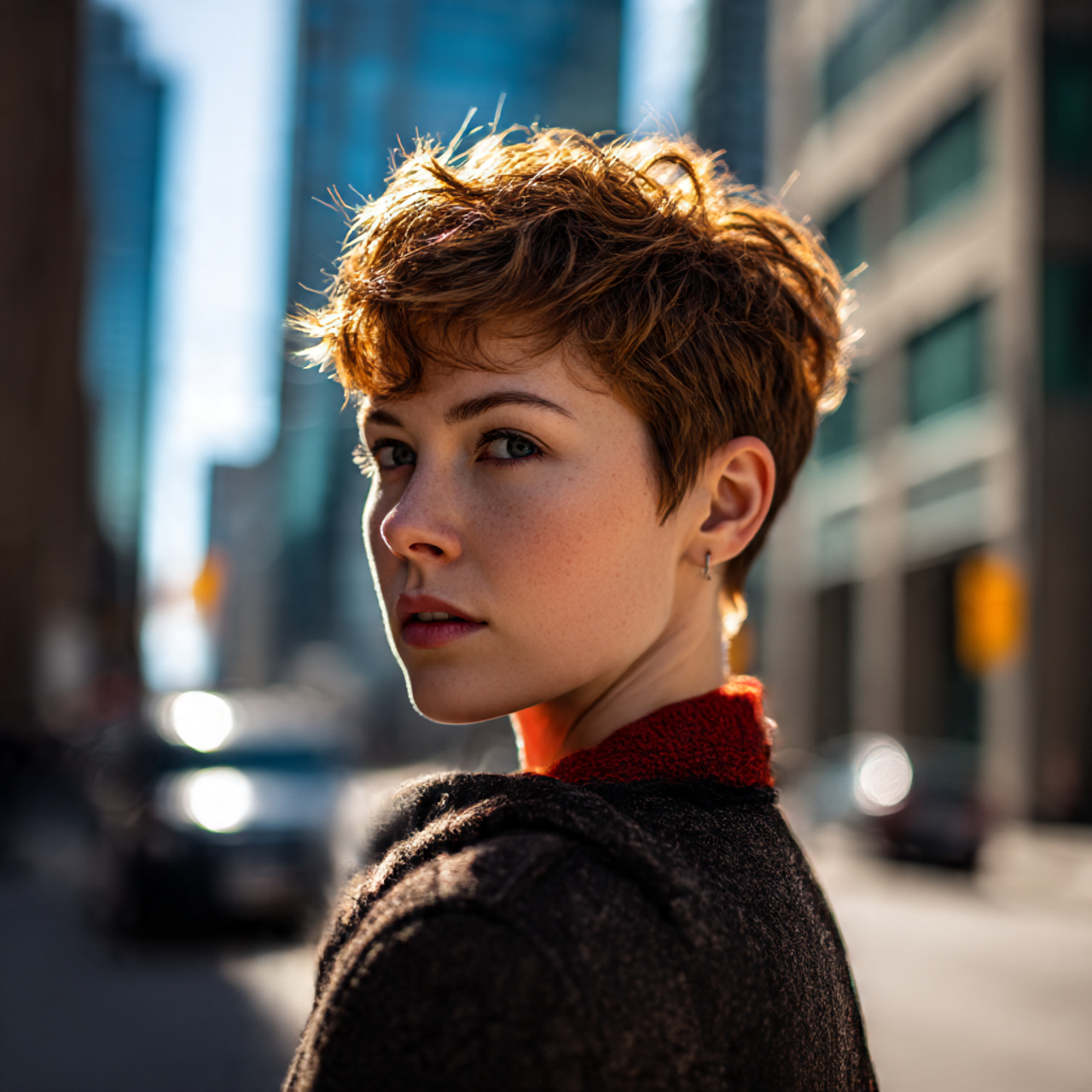 a stylish woman with edgy short haircuts