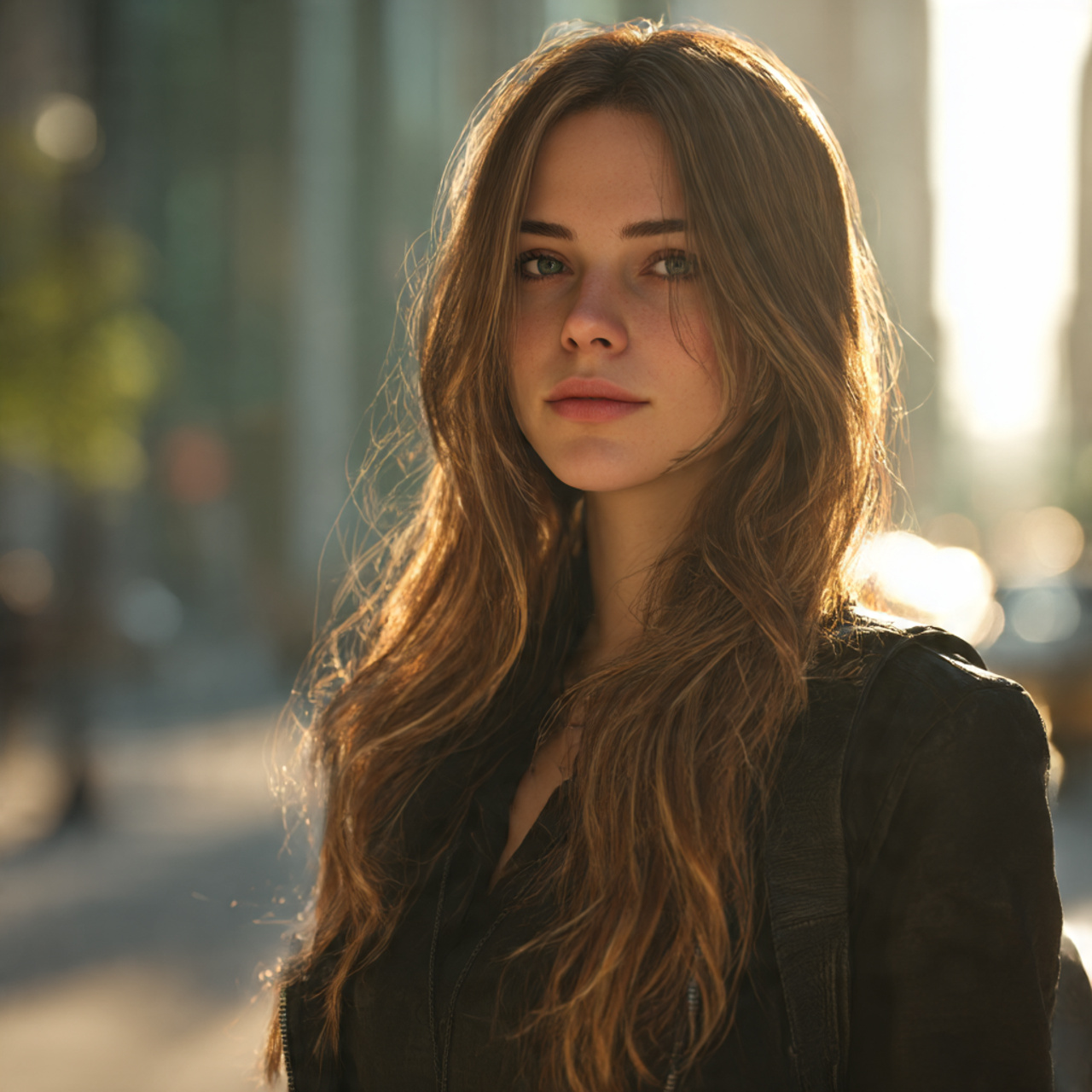 a stylish woman with long hair featuring