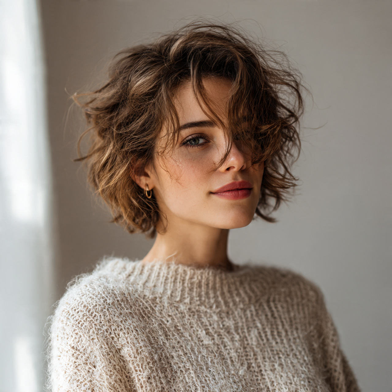 a stylish woman with natural undone waves