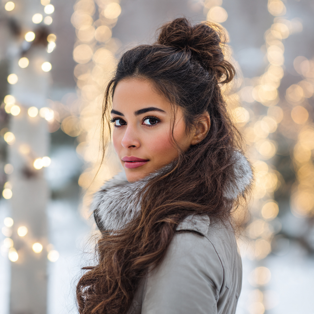 Gorgeous 25 Christmas Hairstyles Ideas for Every Holiday Event 24 a stylish woman with olive skin and