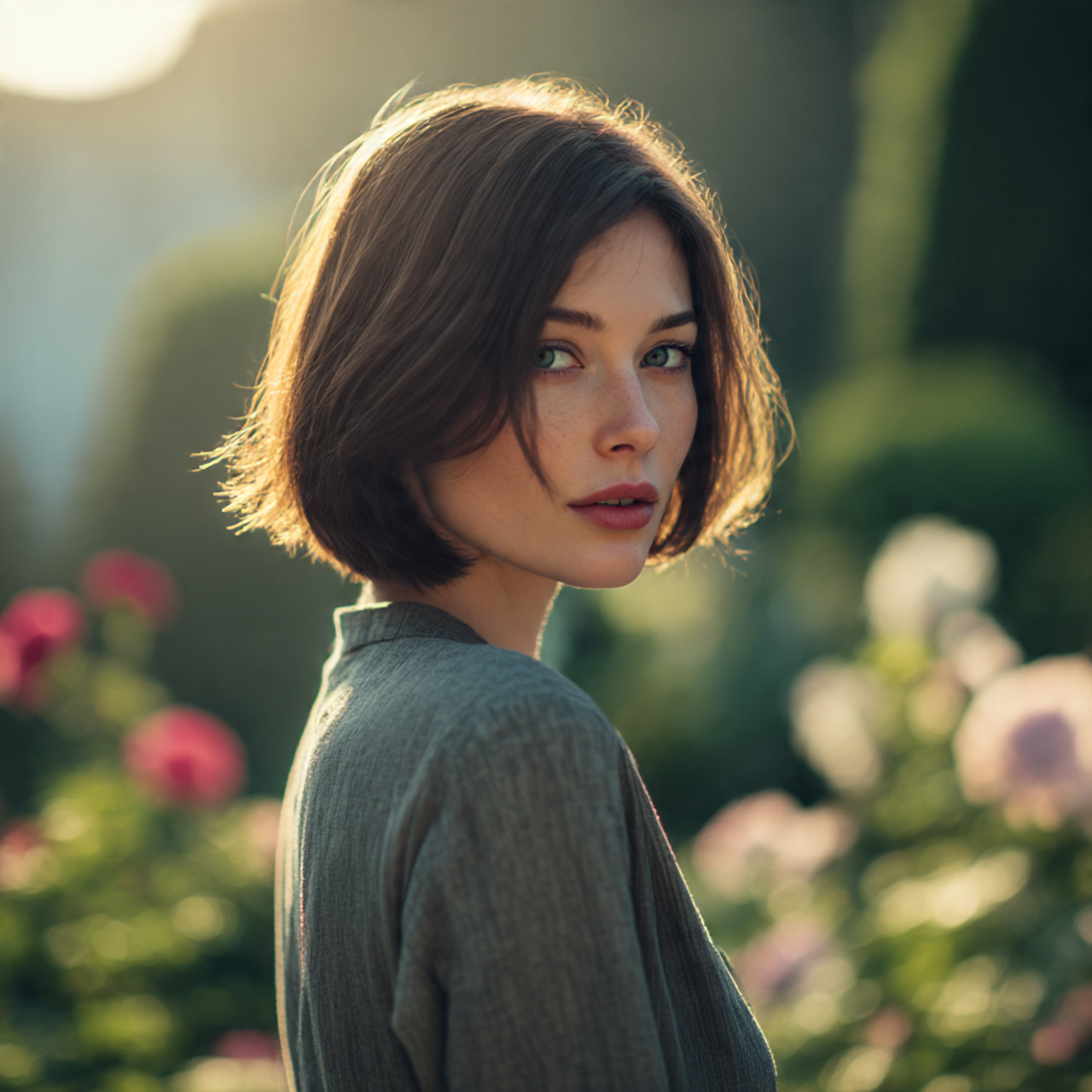 27 Short Silk Pressed Hair: Sleek, Shiny & Effortless Styles 20 a stylish woman with short silk pressed