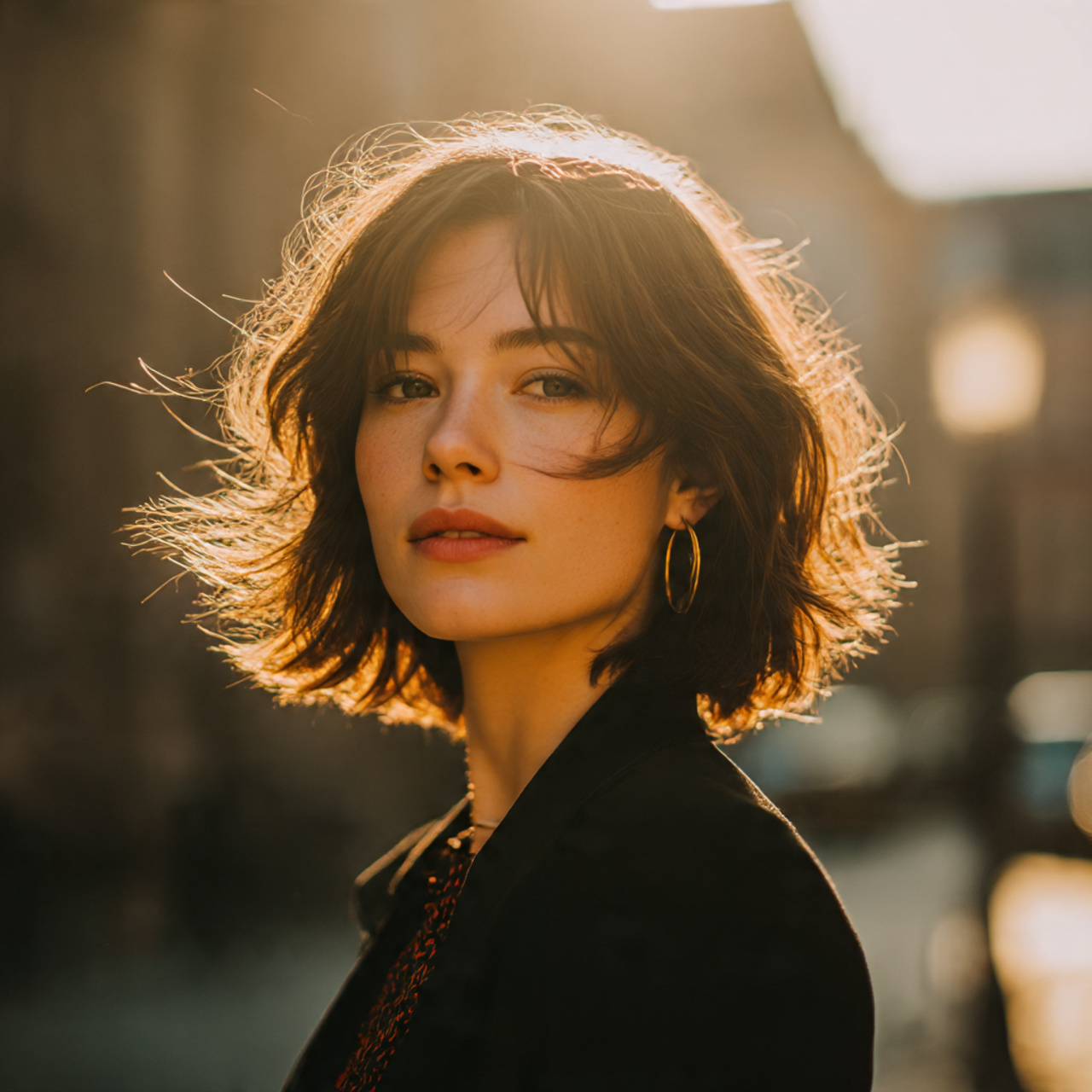 a stylish woman with shoulder length french shag