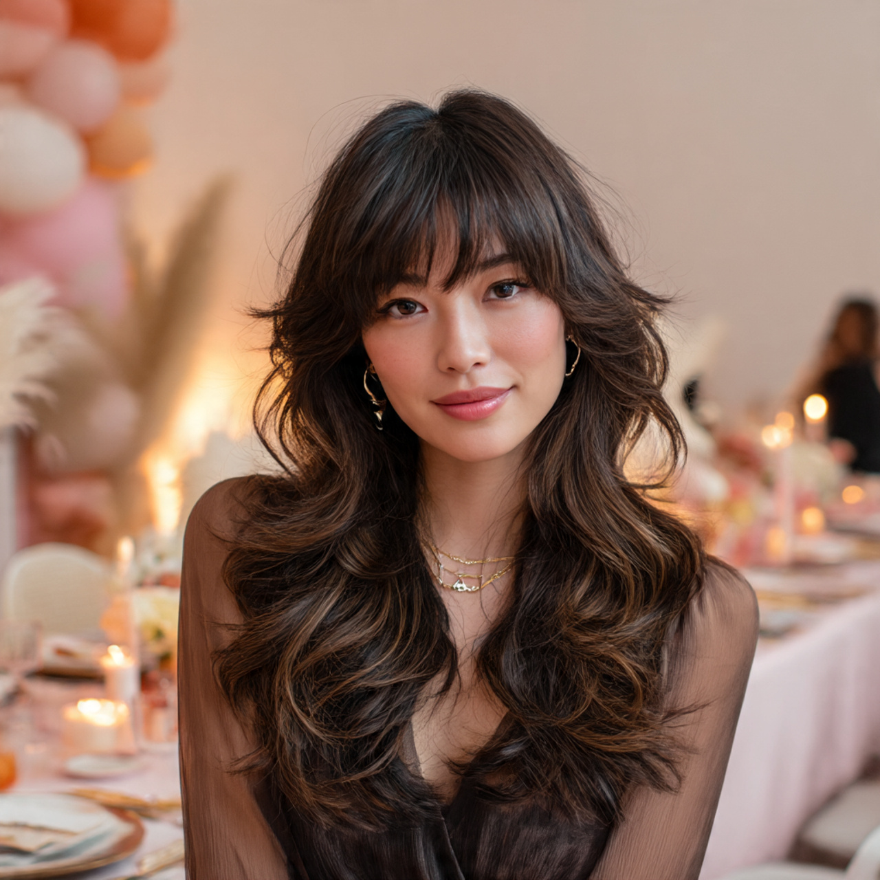 a stylish woman with soft voluminous korean