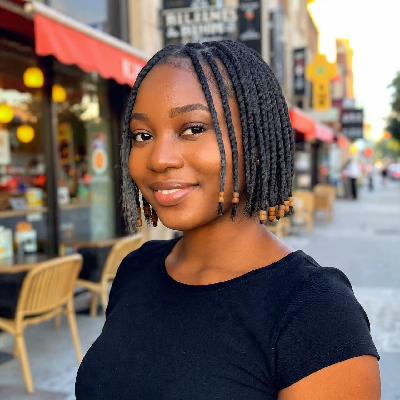 a stylish young black woman with a