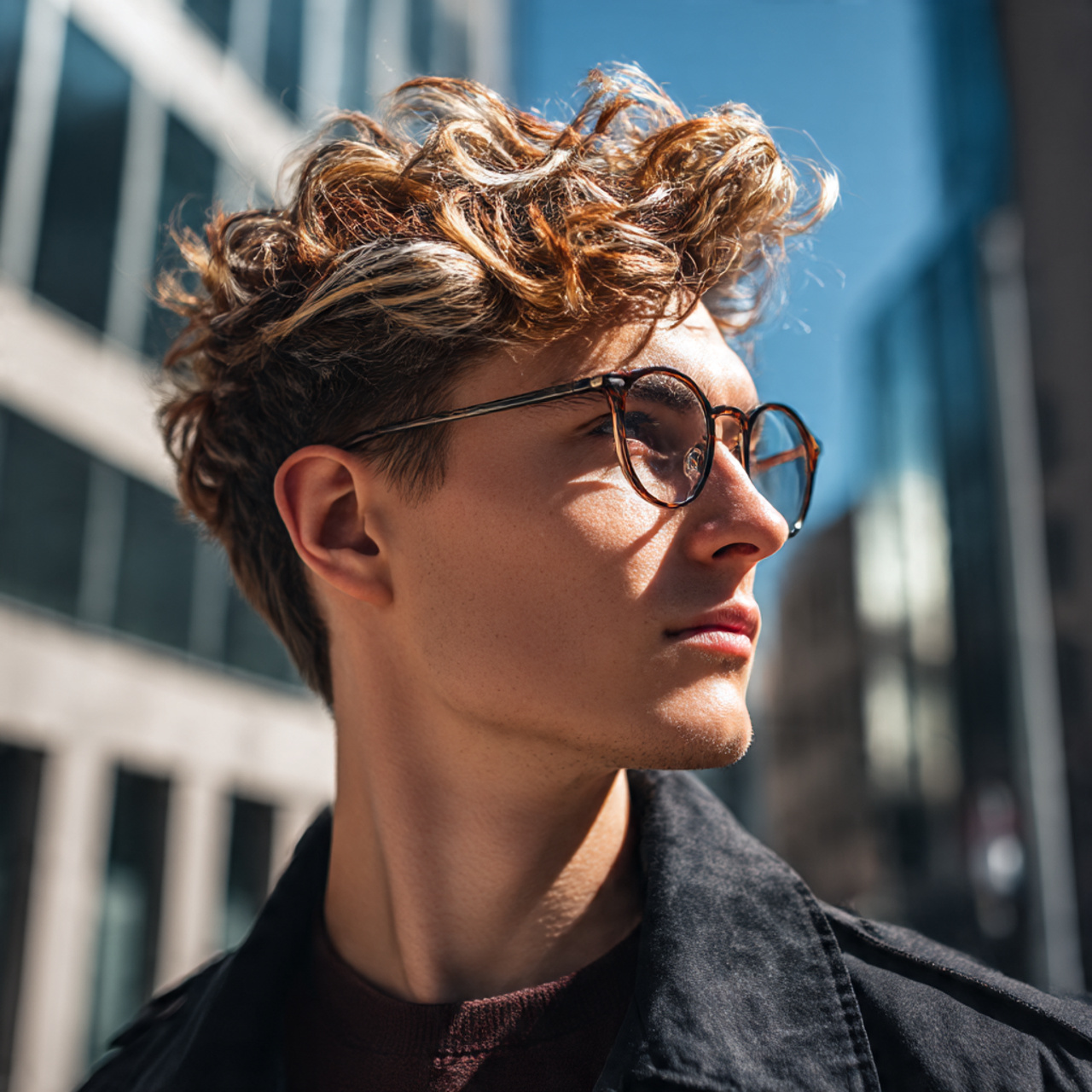 a stylish young man showcasing trendy men