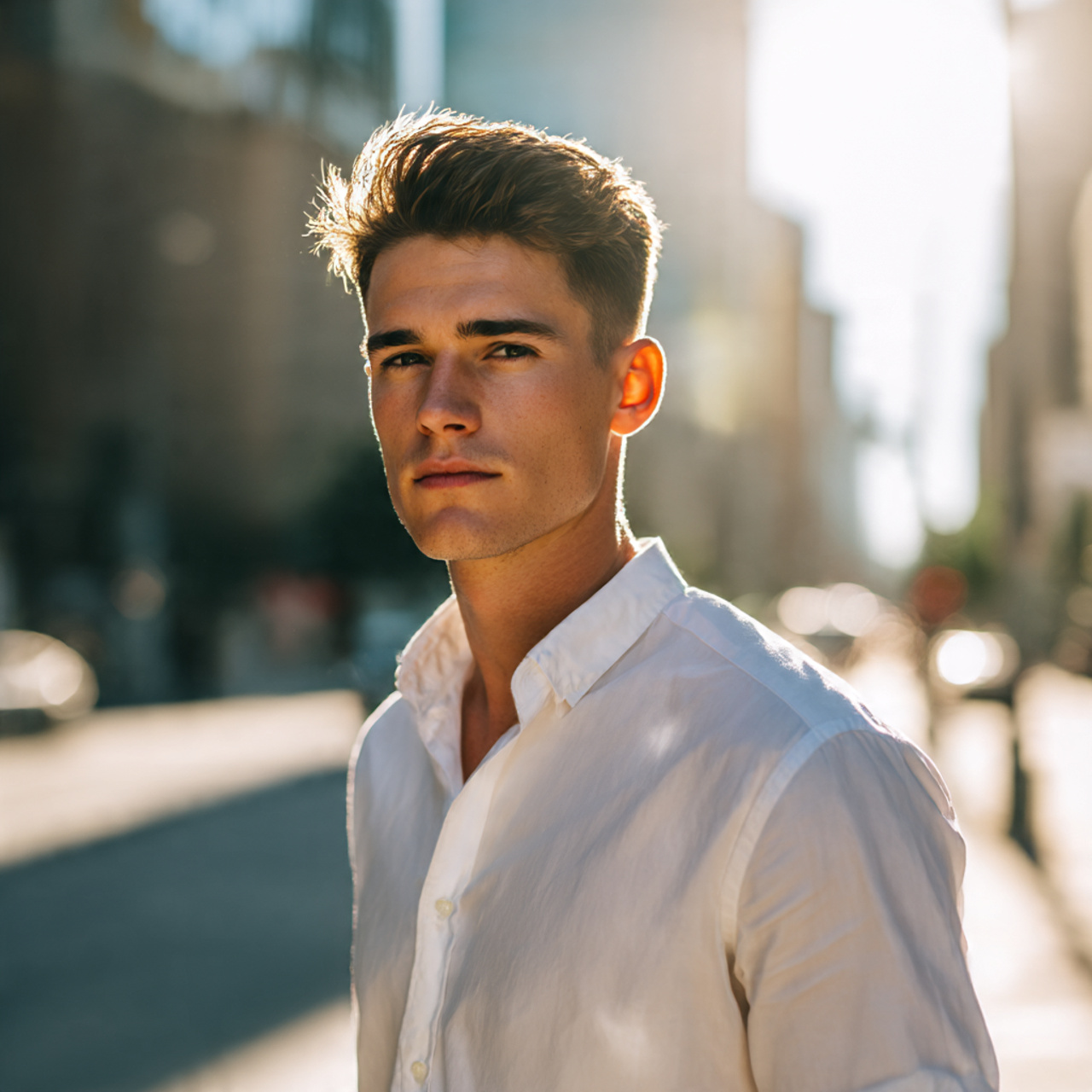 a stylish young man with a classic