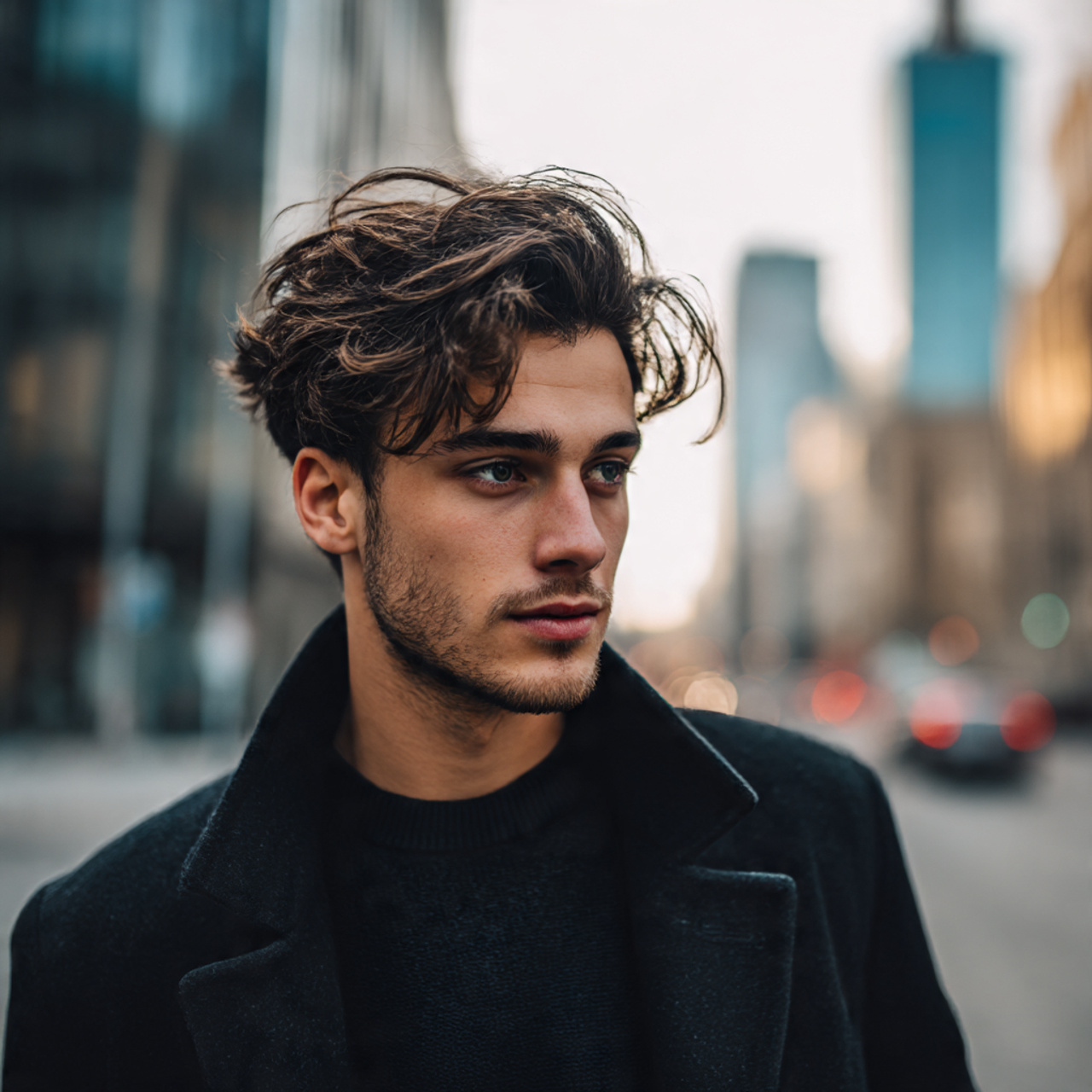 a stylish young man with subtle highlights