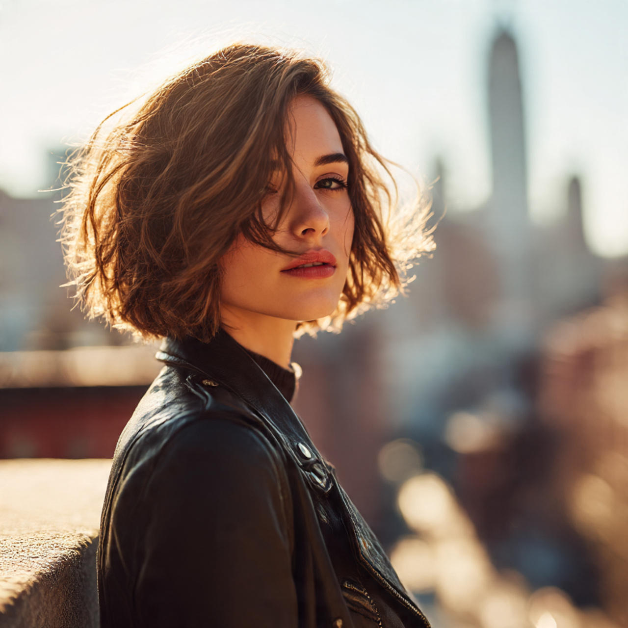 a stylish young woman standing on a