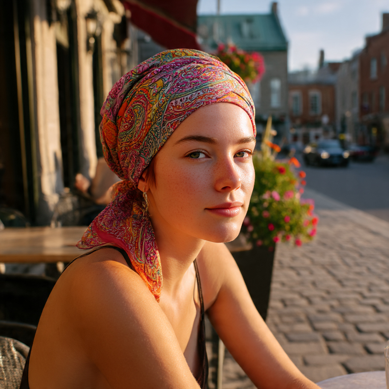 27 Chic & Easy Summer Hairstyles: Humidity-Proof Looks 21 a stylish young woman with a bandana