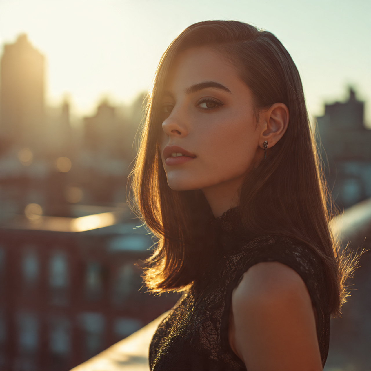 a stylish young woman with a deep