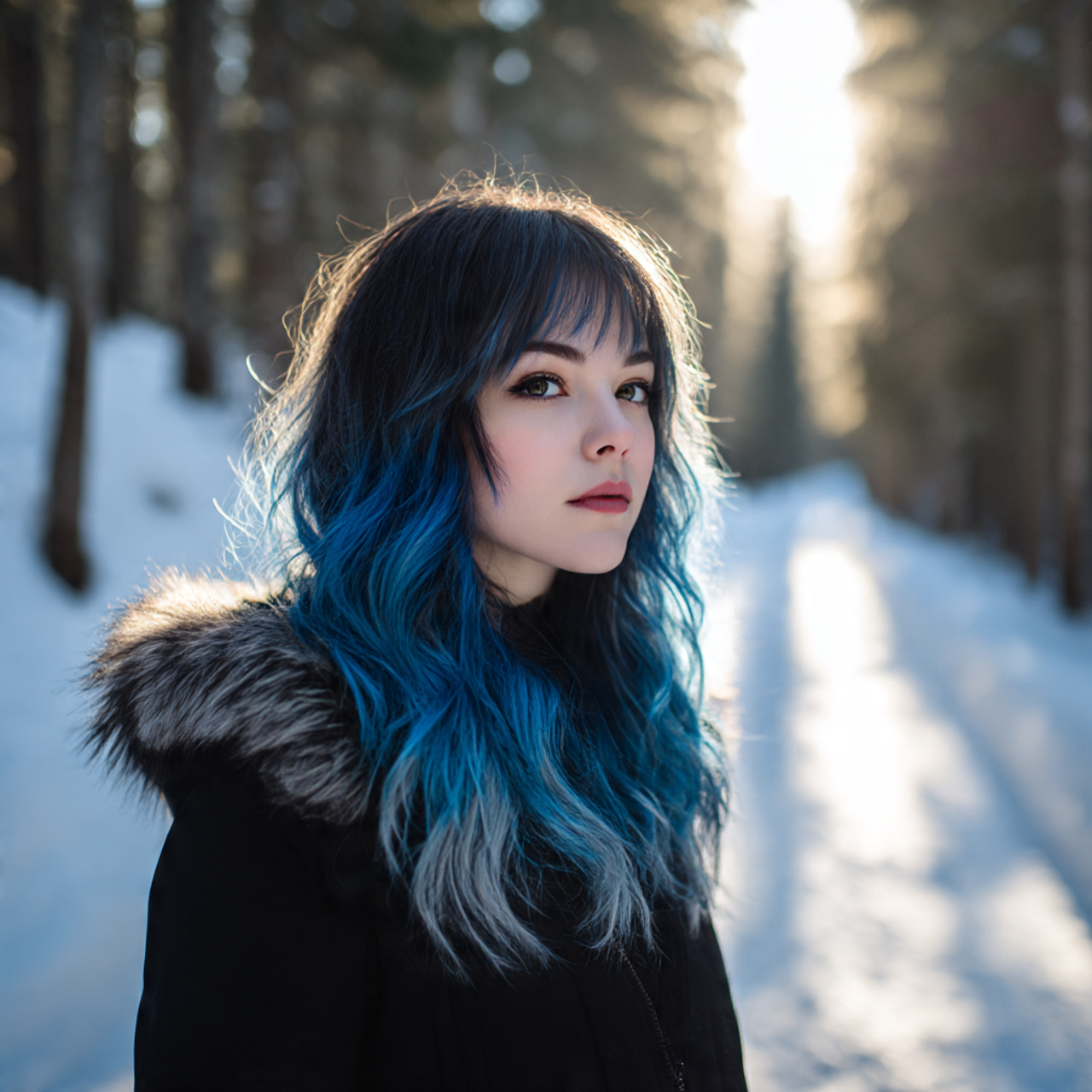 27 Hottest Winter Wolf Cut Ideas & Styles 21 a stylish young woman with a high contrast