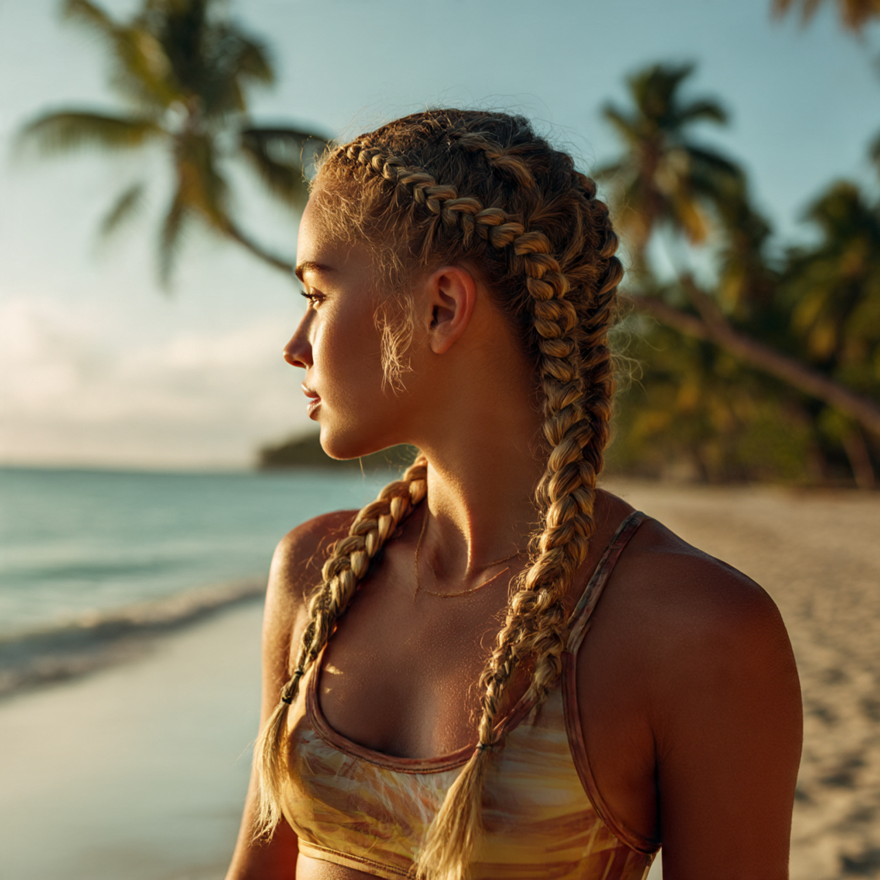 a stylish young woman with protective double