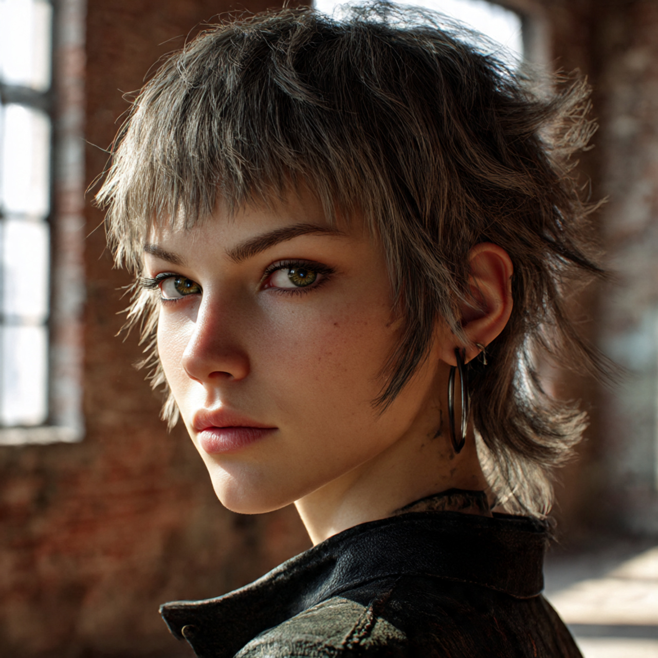 a trendy woman with choppy micro fringe and