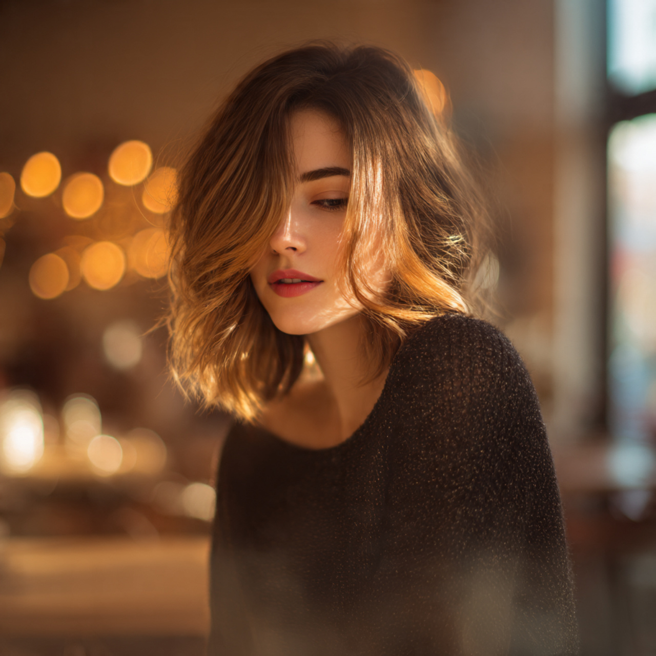 27 Gorgeous Peekaboo Hair Color Ideas Revealed To Enhance Looks 27 a trendy woman with metallic bronze peekaboo