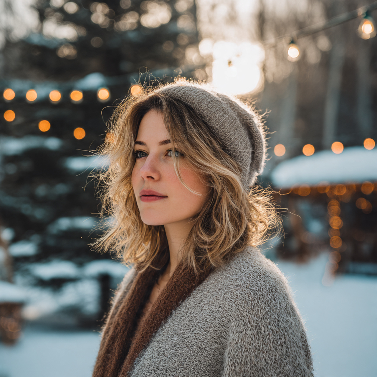 a trendy woman with tousled layered hair