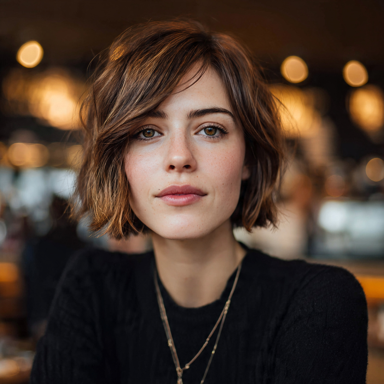 a unique woman with a stacked razor