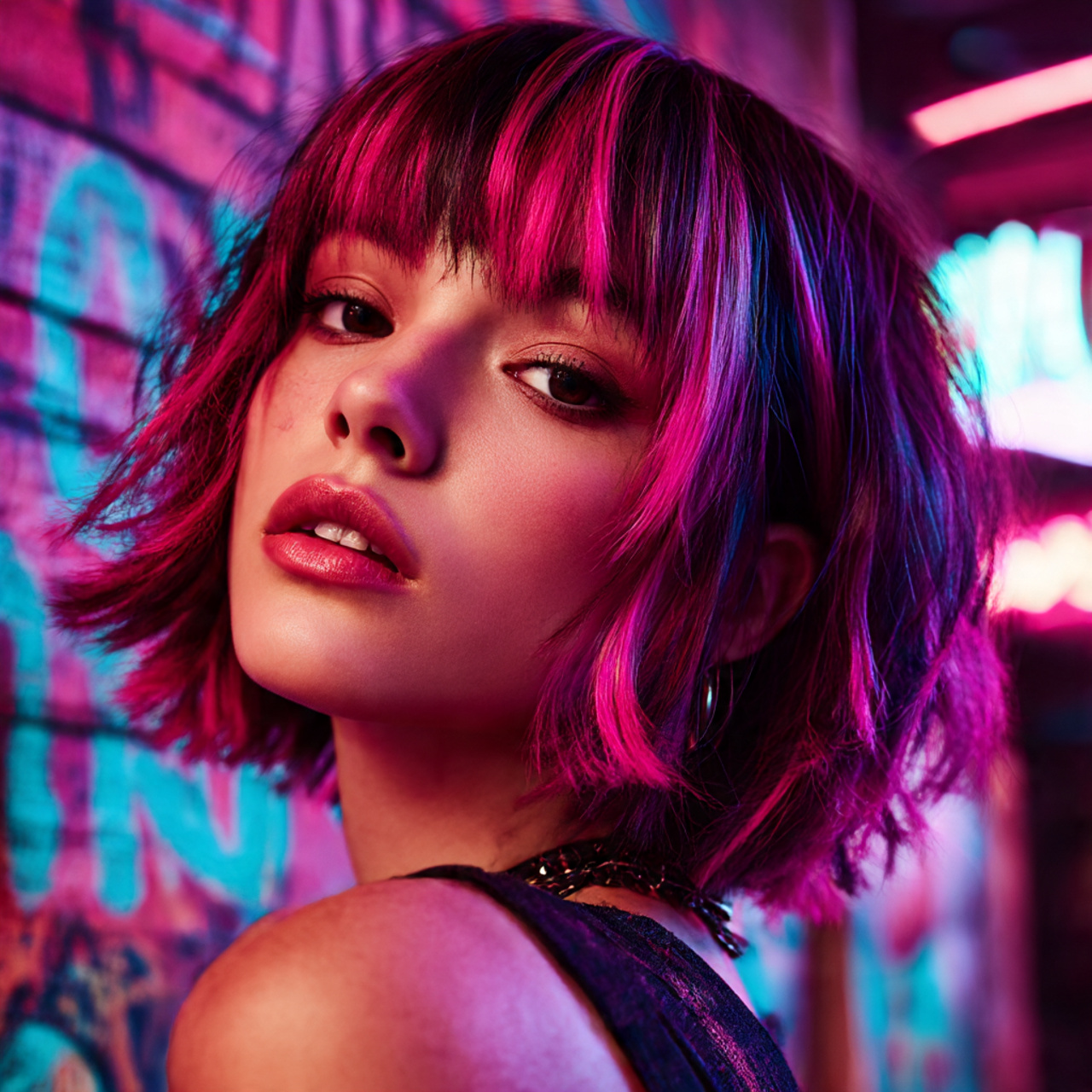 a vibrant ultra realistic image featuring a model