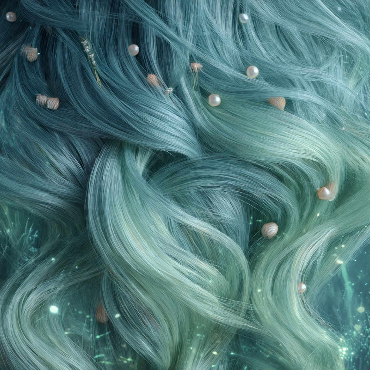 a whimsical fantasy portrait featuring long flowing