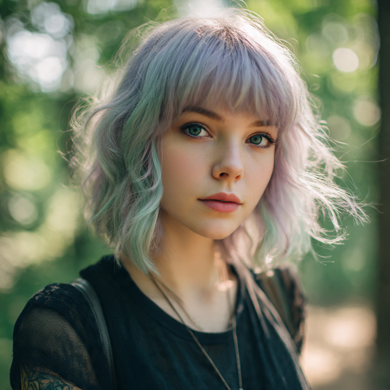 a whimsical short wolf cut with curtain 1