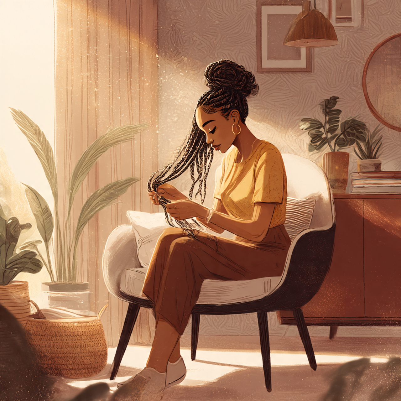 27 Stunning Micro Braid Hairstyles You Need Now! 19 a woman gently removing her micro braids