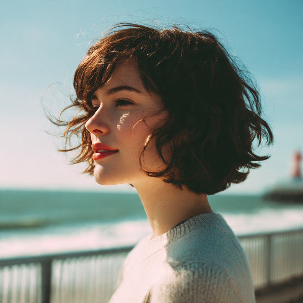 a woman with a collarbone length long bob