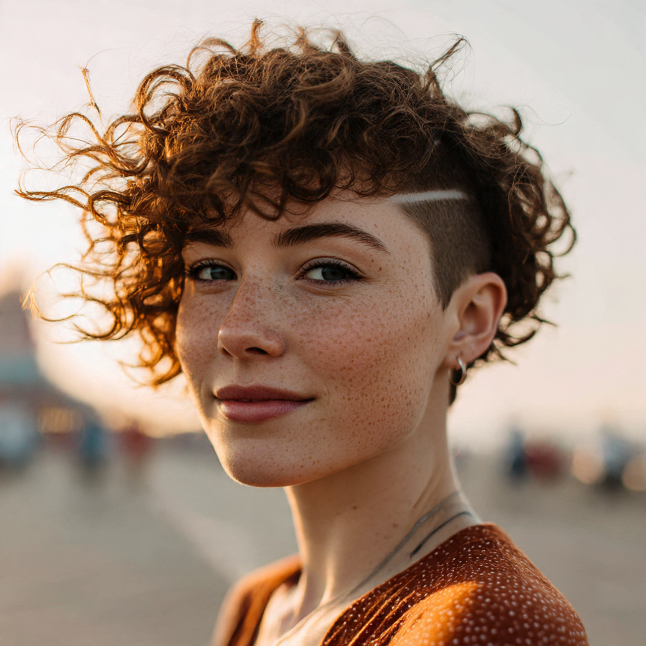 20 Undercut Bob Ideas for the Perfect Edgy Haircut 3 a woman with a curly undercut bob