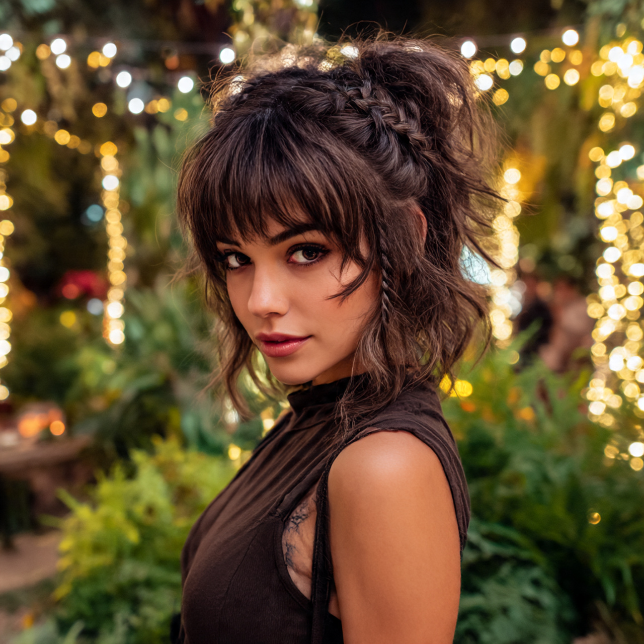 a woman with a trendy wolf cut