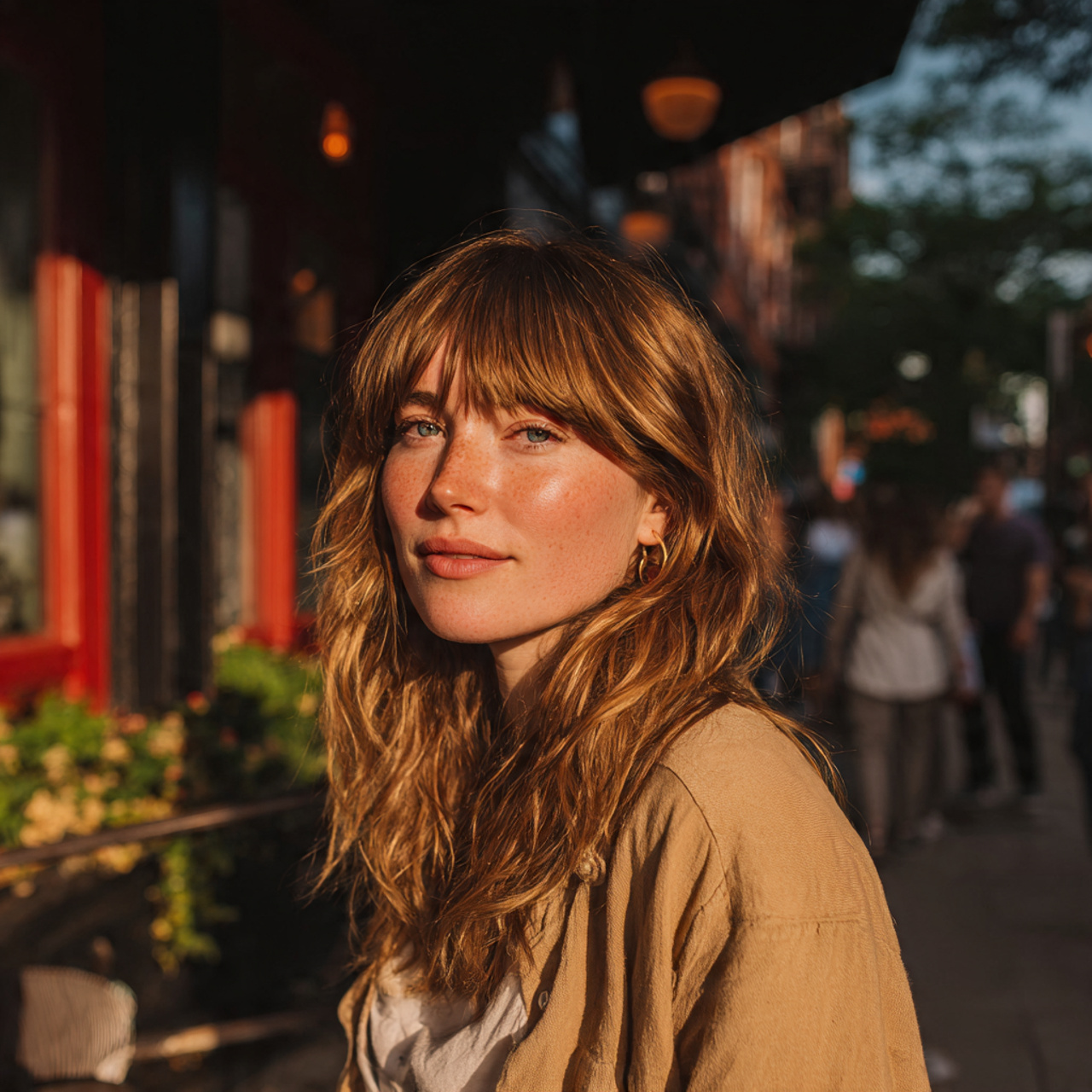 a woman with a unique natural face