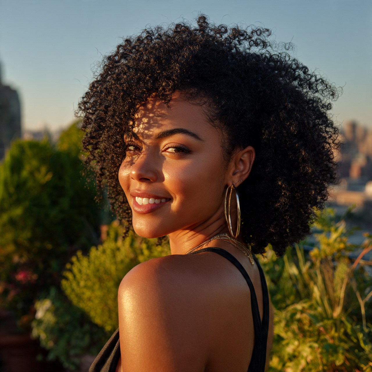 27 Stunning Face-Framing Curly Hair Ideas for Every Curl Type 4 a woman with dense tight 4c coils