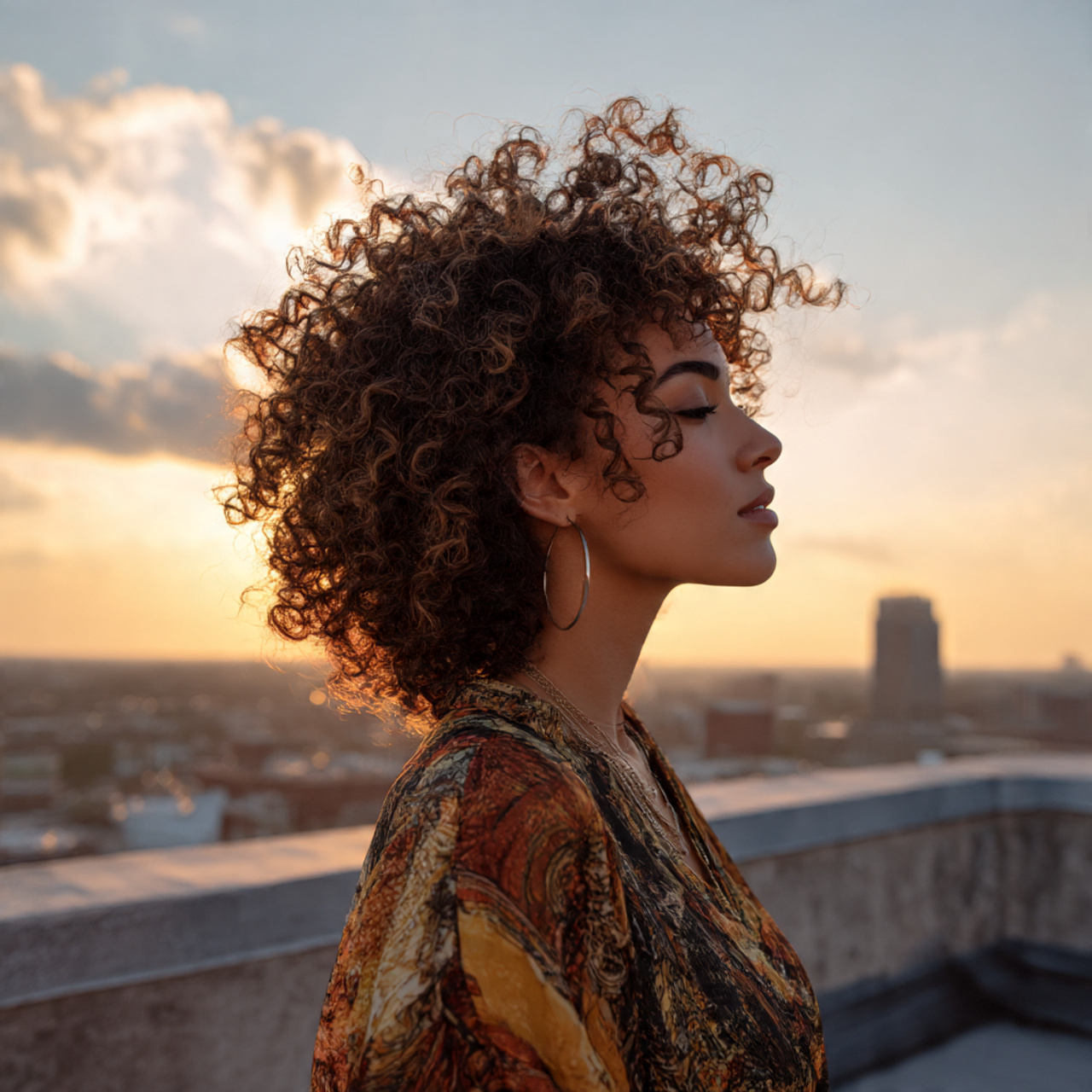 27 Stunning Face-Framing Curly Hair Ideas for Every Curl Type 8 a woman with face framing curly hair styled