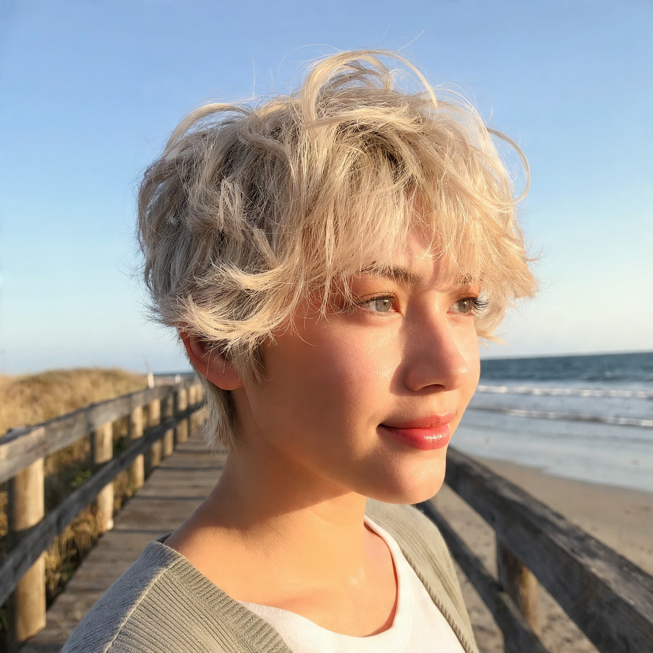 20 Short Shaggy Hair Ideas for Volume and Texture You’ll Love 9 a woman with feathered short shaggy hair