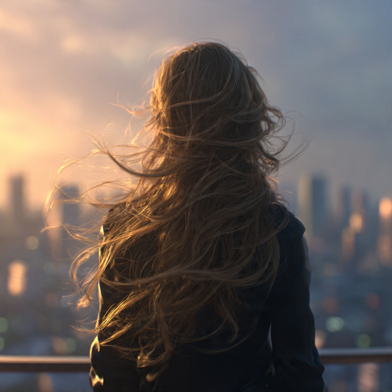 a woman with long hair featuring bold