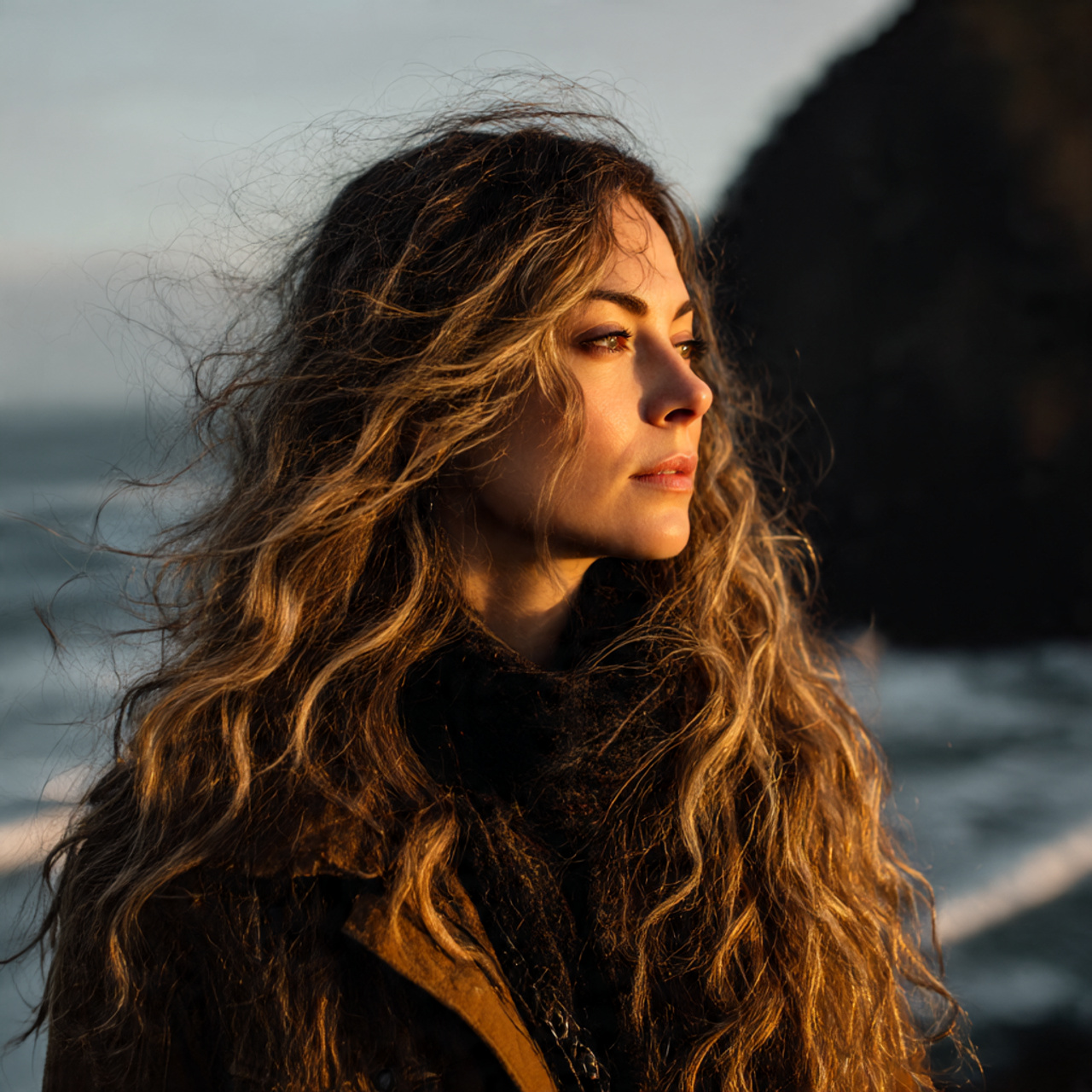 a woman with long heavy metal inspired layers