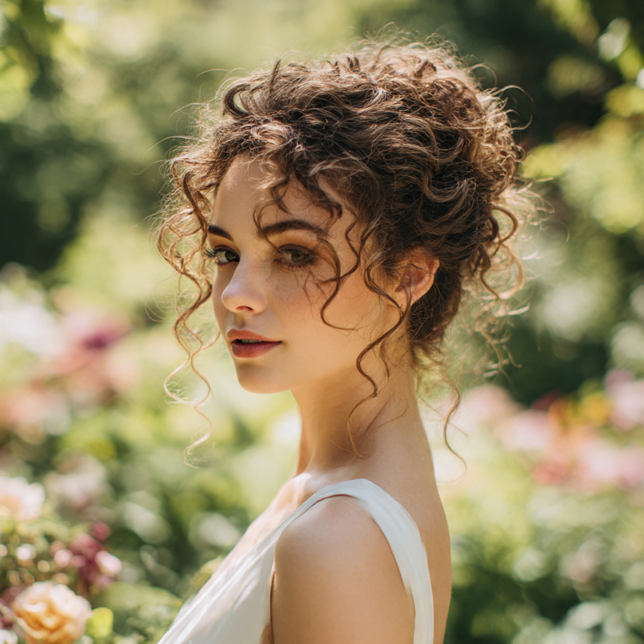 a woman with long layered curly hair 1
