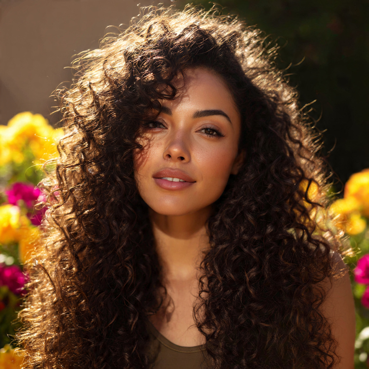 27 Stunning Face-Framing Curly Hair Ideas for Every Curl Type 5 a woman with long voluminous curly hair