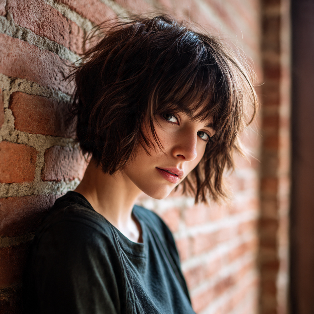 a woman with messy choppy riot grrrl inspired