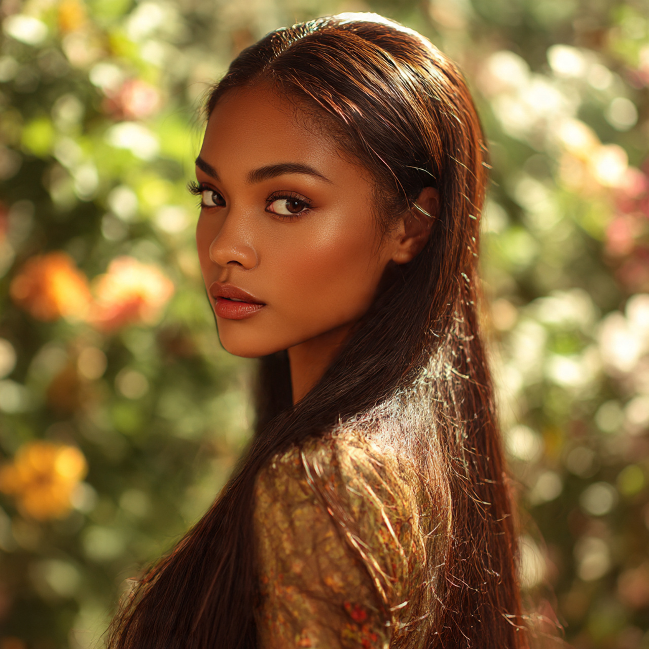 a woman with perfectly blended hairline in